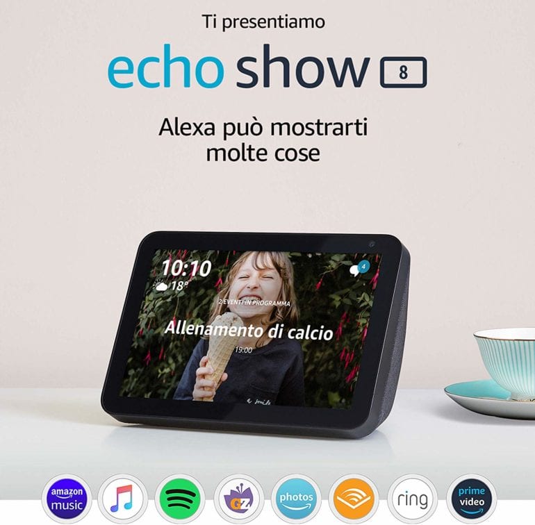 Amazon Echo Show 8 arriva in Italia con nuove skill e maggiore personalizzazione