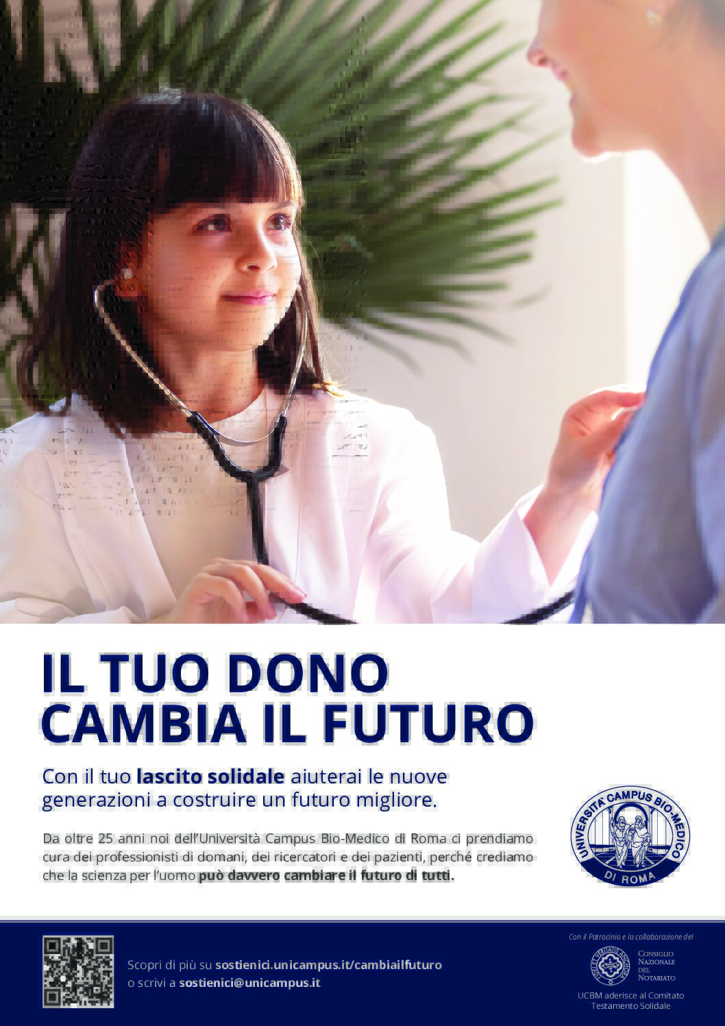  Università Campus Bio-Medico di Roma lancia la nuova Campagna Lasciti  “Il tuo dono cambia il futuro”