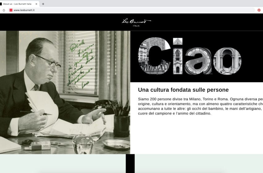 È online il nuovo sito web di Leo Burnett Italia. Un nuovo concept che mette in evidenza le eccellenze dell’agenzia in Italia