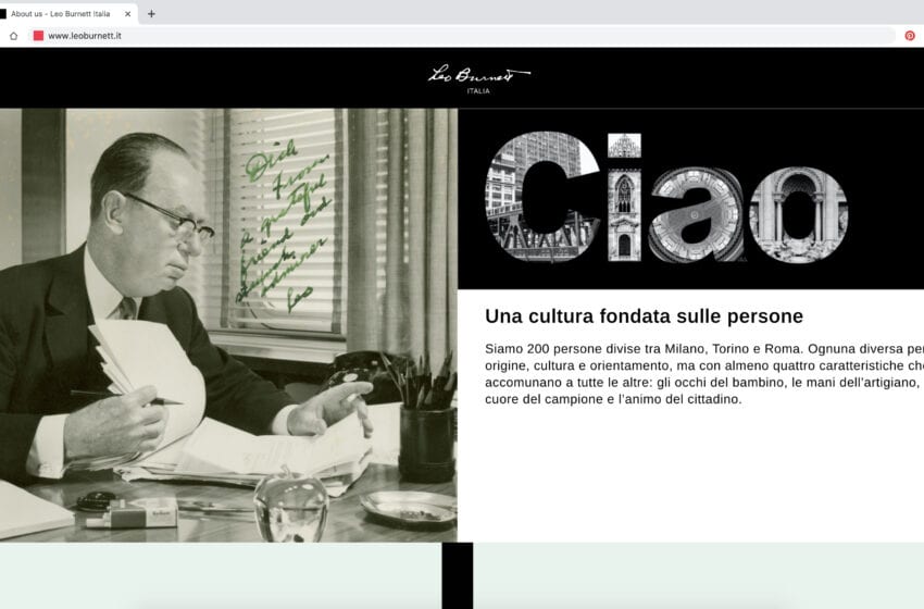  È online il nuovo sito web di Leo Burnett Italia. Un nuovo concept che mette in evidenza le eccellenze dell’agenzia in Italia