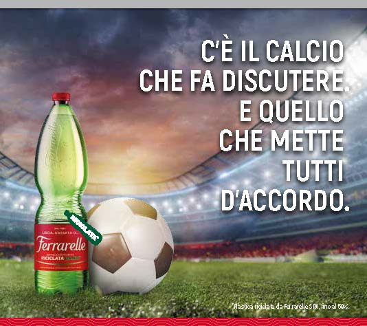  Ferrarelle torna a parlare di calcio – non solo giocato – con una domination sulla Gazzetta dello Sport che parla a tutti gli appassionati. Da un’idea di Leo Burnett