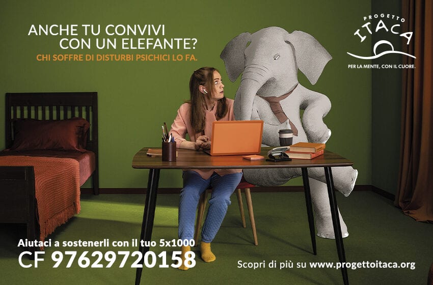  È on air la campagna ‘L’elefante nella stanza’ per il 5×1000 di Progetto Itaca