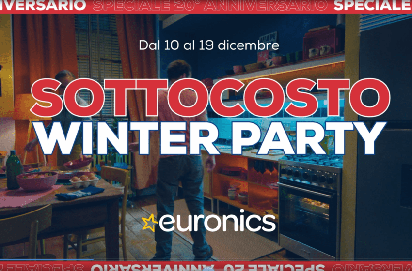  Euronics torna in comunicazione per il 20° anniversario con la campagna “Sottocosto Winter Party ”