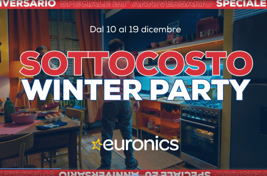 Euronics torna in comunicazione per il 20° anniversario con la campagna “Sottocosto Winter Party ”