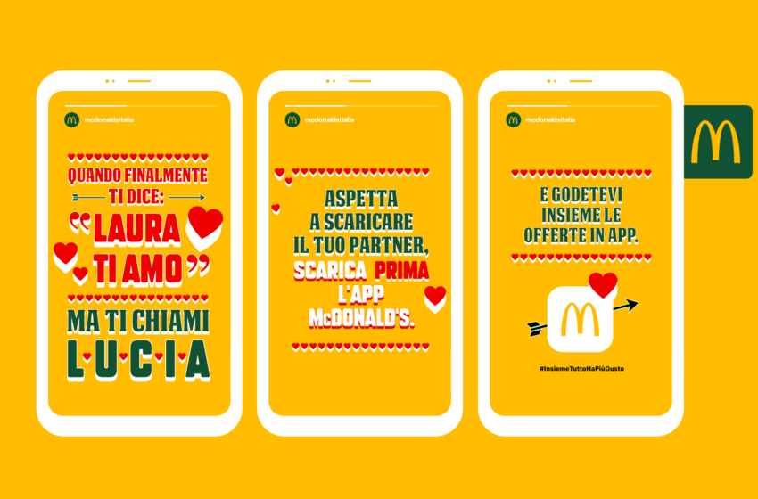 A San Valentino non si scarica il partner: si scarica l’app McDonald’s. Firma Leo Burnett