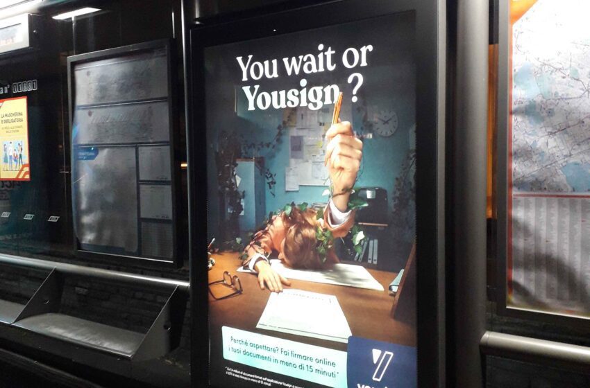 Yousign, azienda francese dalla firma elettronica debutta in OOH a Milano