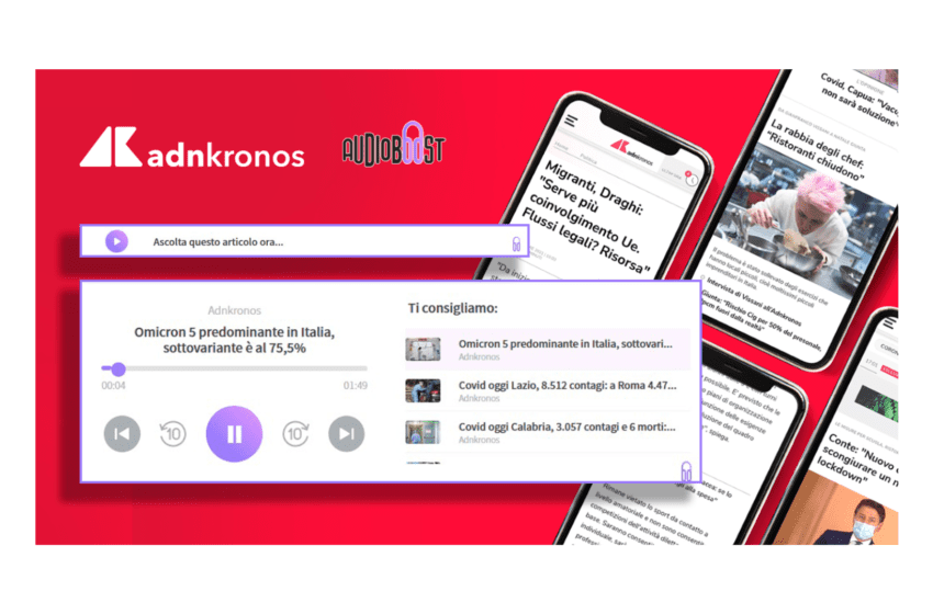  Gli articoli online di Adnkronos diventano anche audionotizie, grazie alla tecnologia di Audioboost