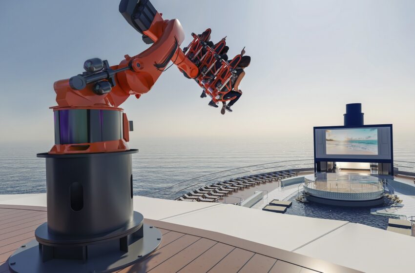  MSC Crociere porta montagne russe di 53 metri in mare: ecco Robotron, la prima attrazione robotica su una nave da crociera