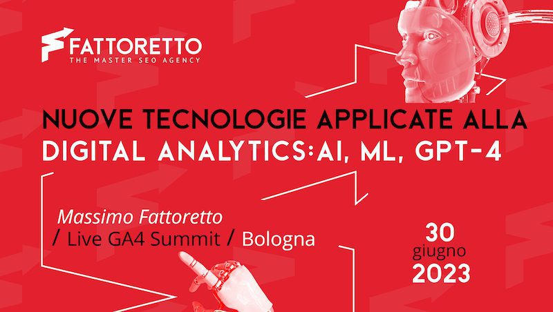  Massimo Fattoretto tra i relatori del GA4 Summit e protagonista di un nuovo webinar con Matteo Zambon