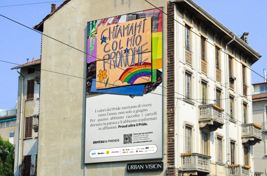 Dentsu e AGEDO celebrano i valori del Pride anche dopo il Pride con la campagna “Dentsu & Friends”, che trasforma le affissioni pubblicitarie in spazi di conversazione LGBTQIA+