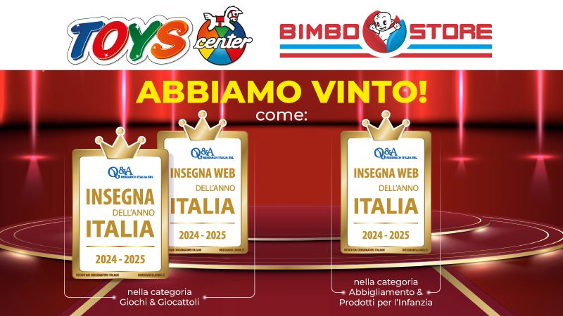 Toys Center e Bimbostore top di categoria al premio Insegna dell’anno 2024-25