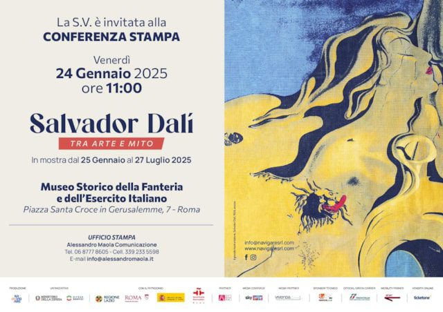Il 25 gennaio a Roma inaugura la mostra Salvador Dalì, tra arte e mito