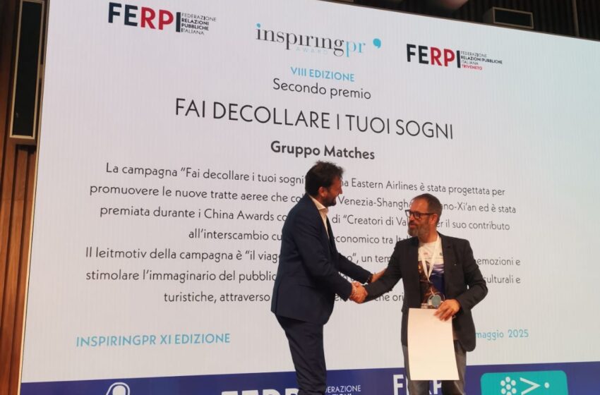  L’INSPIRINGPR AWARD 2025 VA A GRUPPO MATCHES Per la campagna “Fai decollare i tuoi sogni”